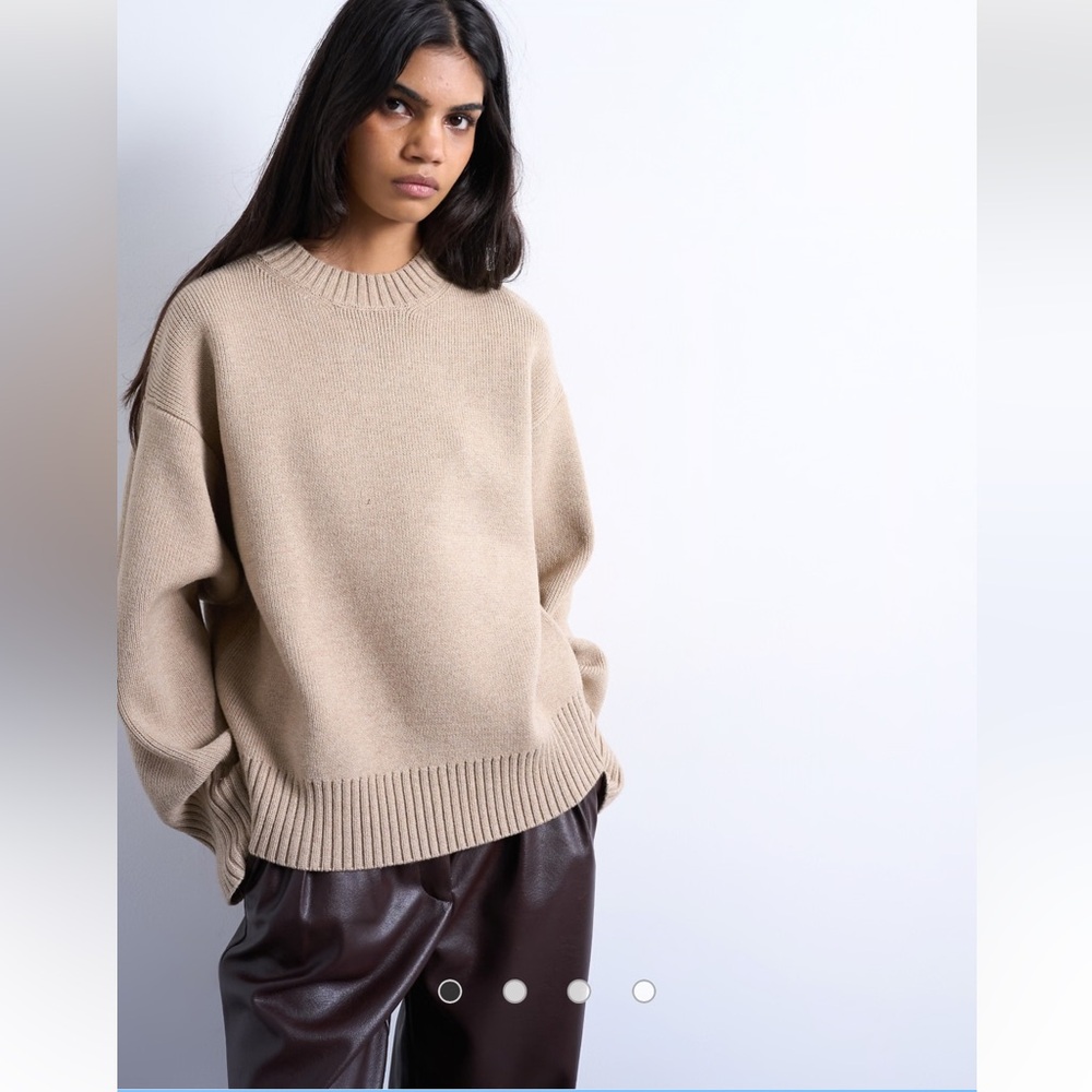 Topshop Beige Crewneck Sweater